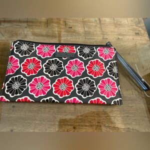 Vera Bradley Floral Pattern Clutch with Pink and Red Flowers